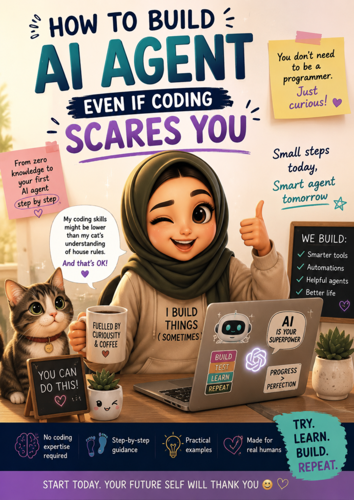 infographic how to build Ai agent for absolute beginners